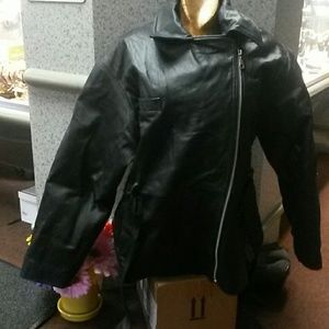Leather motorcycle jacket
